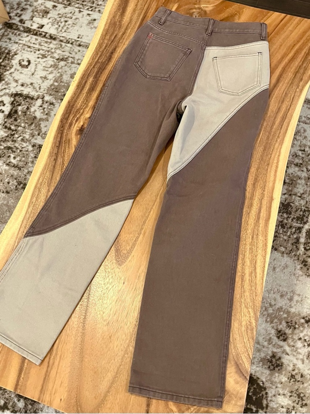 Urban Outfitters Two-Tone Brown and Light Gray Straight Leg Jeans